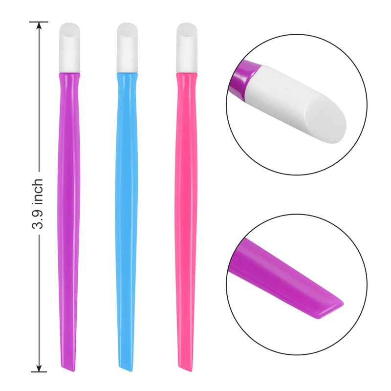 Coolook 10pcs Rubber Nail Cuticle Pusher Tipped Plastic Handle Nail Art Tool Nail Acrylic Cuticle Pusher Cleaner (Random Color) - Image 2